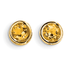 14kt Gold 5mm Citrine Bezel Earrings