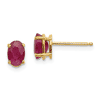 14kt Yellow Gold 1.2 ct Oval Ruby Stud Earrings
