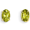 14kt Yellow Gold 1 ct Oval Peridot Stud Earrings