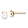 14k Yellow Gold 3/5 ct tw Oval Opal Stud Earrings