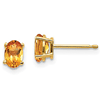 14k Yellow Gold 4/5 ct tw Oval Citrine Stud Earrings