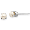 14kt White Gold 5mm Freshwater Cultured Pearl Four Prong Earrings