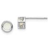 14k White Gold 1/3 ct tw Opal Bezel Earrings