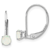 14k White Gold 1/3 ct tw Opal Leverback Earrings