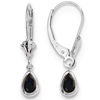 14kt White Gold 1/2 ct Pear Sapphire Leverback Earrings