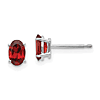 14k White Gold 1.2 ct Oval Garnet Stud Earrings