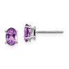 14k White Gold 0.84 ct tw Oval Amethyst Stud Earrings