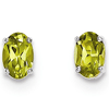 14kt White Gold 1 ct Oval Peridot Stud Earrings