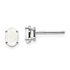 14k White Gold 3/5 ct tw Oval Opal Stud Earrings