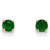 14k Yellow Gold 3/5 ct tw Emerald Stud Earrings