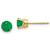 14k Yellow Gold 1 ct tw Emerald Stud Earrings