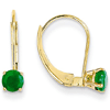 14k Yellow Gold 1/2 ct tw Emerald Leverback Earrings