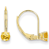 14kt Gold 4mm Citrine Leverback Earrings