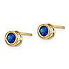 14kt Gold 4mm Sapphire Bezel Earrings
