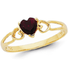 14kt Yellow Gold 1/2 ct Heart Garnet Ring