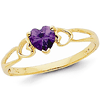14kt Yellow Gold 2/5 ct Heart Amethyst Ring
