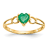 14kt Yellow Gold 2/5 ct Heart Emerald Ring