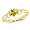 14kt Yellow Gold 1/2 Ct Heart Peridot Ring