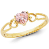 14kt Yellow Gold 1/2 ct Heart Pink Tourmaline Ring