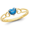 14kt Yellow Gold 1/2 ct Heart Blue Topaz Ring