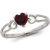 14kt White Gold 1/2 ct Heart Garnet Ring