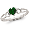 14kt White Gold 2/5 ct Heart Emerald Ring