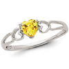 14kt White Gold 2/5 ct Heart Citrine Ring