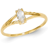 14kt Yellow Gold 1/4 ct Marquise White Topaz Ring
