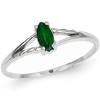 14kt White Gold 1/4 ct Marquise Emerald Ring
