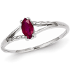 14kt White Gold 1/3 ct Marquise Ruby Ring