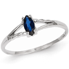 14kt White Gold 1/3 ct Marquise Blue Sapphire Ring