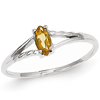 14kt White Gold 1/5 ct Marquise Citrine Ring
