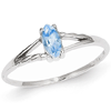 14kt White Gold 1/4 ct Marquise Blue Topaz Ring