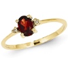 14kt Yellow Gold 2/3 ct Oval Garnet Ring with Diamonds