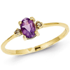 14kt Yellow Gold 2/5 ct Oval Amethyst Ring with Diamonds