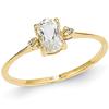 14kt Yellow Gold 1/2 ct Oval White Topaz Ring with Diamonds