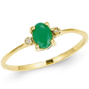 14kt Yellow Gold 1/2 ct Oval Emerald Ring with Diamonds