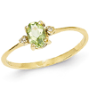 14kt Yellow Gold 1/2 Ct Oval Peridot Ring with Diamond Accents