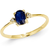 14kt Yellow Gold 2/3 ct Oval Sapphire Ring with Diamonds
