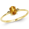 14kt Yellow Gold 2/5 ct Oval Citrine Ring with Diamonds