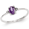 14kt White Gold 2/5 ct Oval Amethyst Ring with Diamonds