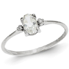 14kt White Gold 1/2 ct Oval White Topaz Ring with Diamonds