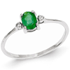 14kt White Gold 1/2 ct Oval Emerald Ring with Diamonds