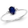 14kt White Gold 2/3 ct Oval Sapphire Ring with Diamonds