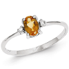 14kt White Gold 2/5 ct Oval Citrine Ring with Diamonds
