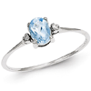 14kt White Gold 1/2 ct Oval Blue Topaz Ring with Diamonds