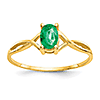 14kt Yellow Gold 1/2 ct Oval Emerald Ring