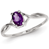 14kt White Gold 2/5 ct Oval Amethyst Ring