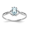 14k White Gold 2/5 ct Oval Aquamarine Solitaire Ring