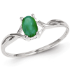 14k White Gold 1/2 ct Oval Emerald Ring
